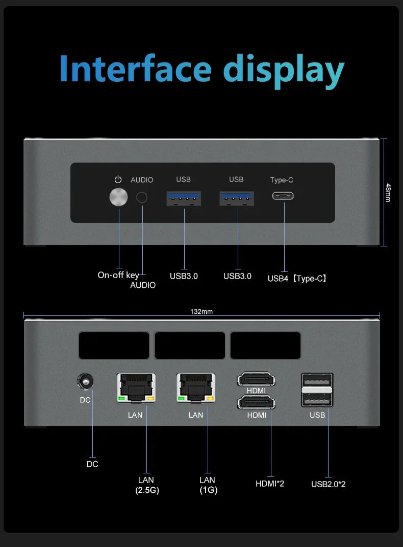 AMD Mini PC Gamer Ryzen 9 6900HX Ryzen 7 6800H ES 2xDDR5 2xLAN 2.5G NVMe USB4 WiFi6E Windows 11 Pro Desktop Mini Gaming Computer