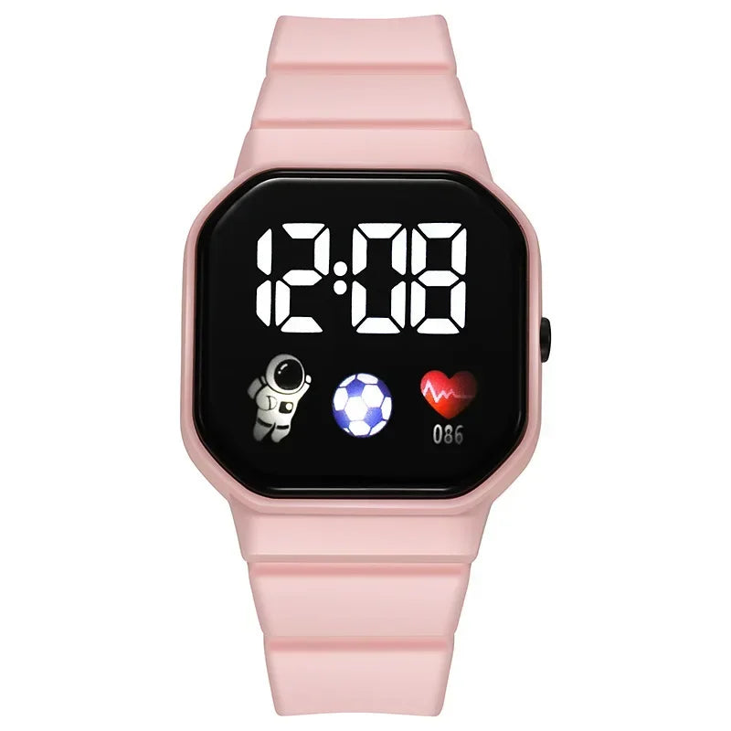 YIKAZE Kids Watches LED Digital Kids Watch Silicone Strap Cartoon Electronic Wristwatch Sports Clock for Boys and Girls Gifts