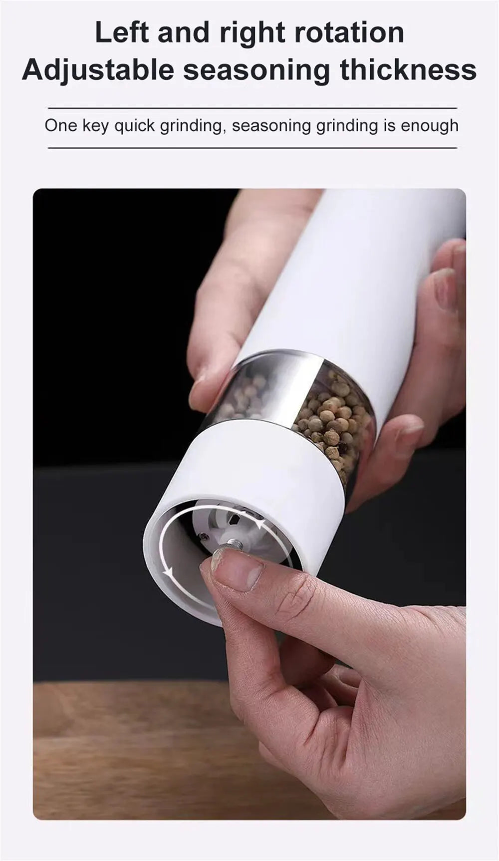 Season with precision using this electric automatic salt and pepper mill—featuring LED light and adjustable coarseness for perfect flavor every time!