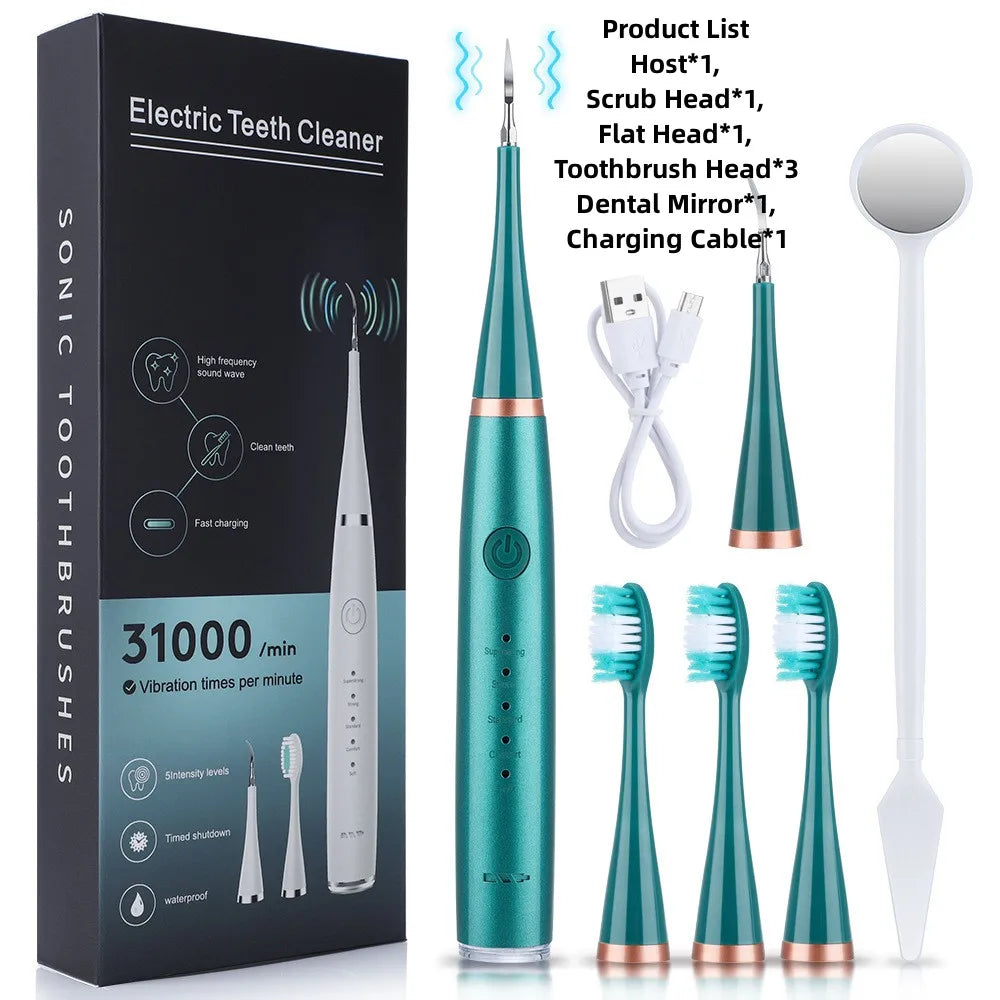 Experience total oral care with this electric toothbrush set—featuring six functions for efficient tartar removal and a healthier smile!