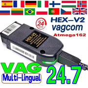 2025 For VAG COM HEX-V2 Scanner OBD2 Diagnostic Tool Cable V24.7 Multi-Language HEX V2 Wesheu VAG COM For Audi SKODA VW Car
