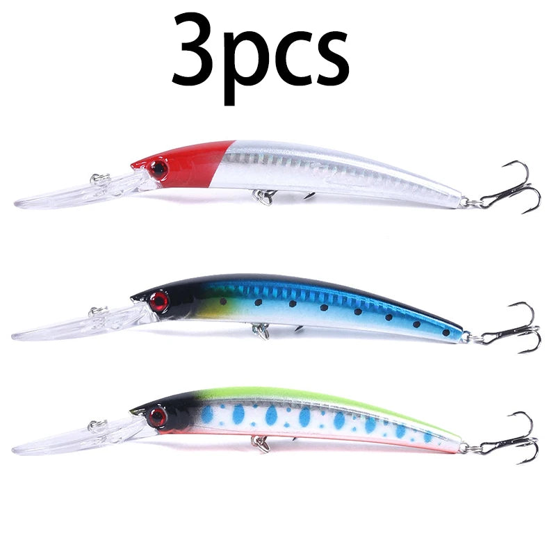 1pcs 15cm 15g  Deep Diving Jerkbait Artificial Hard Bait Fishing Wobblers Minnow Lure for Bass Pike Carp Fishing  Tackle