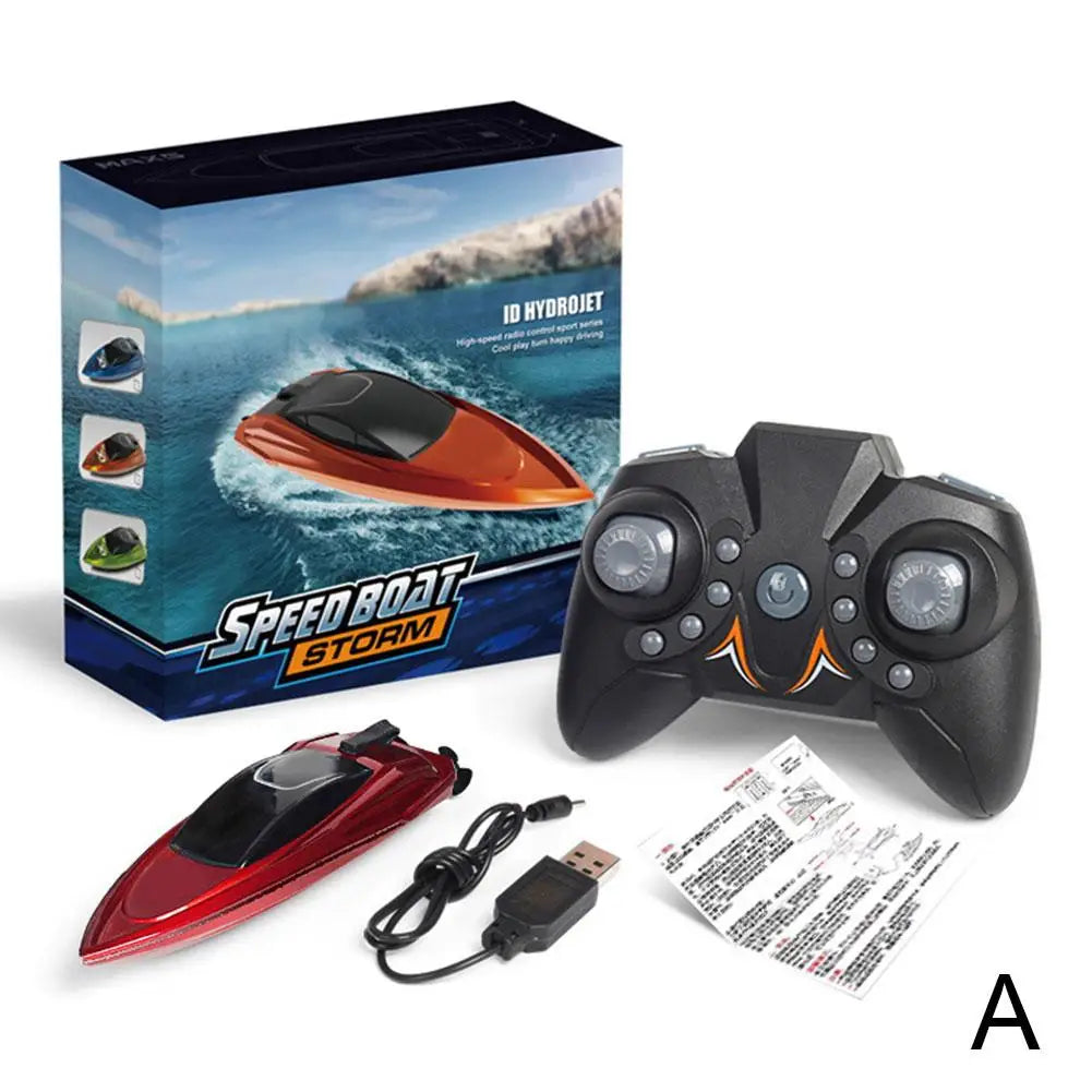 Remote Control LED Light Waterproof Electric Ship 2.4GHz High Speed Boat Mini RC Boat Children Remote Control Ship Toy Gifts