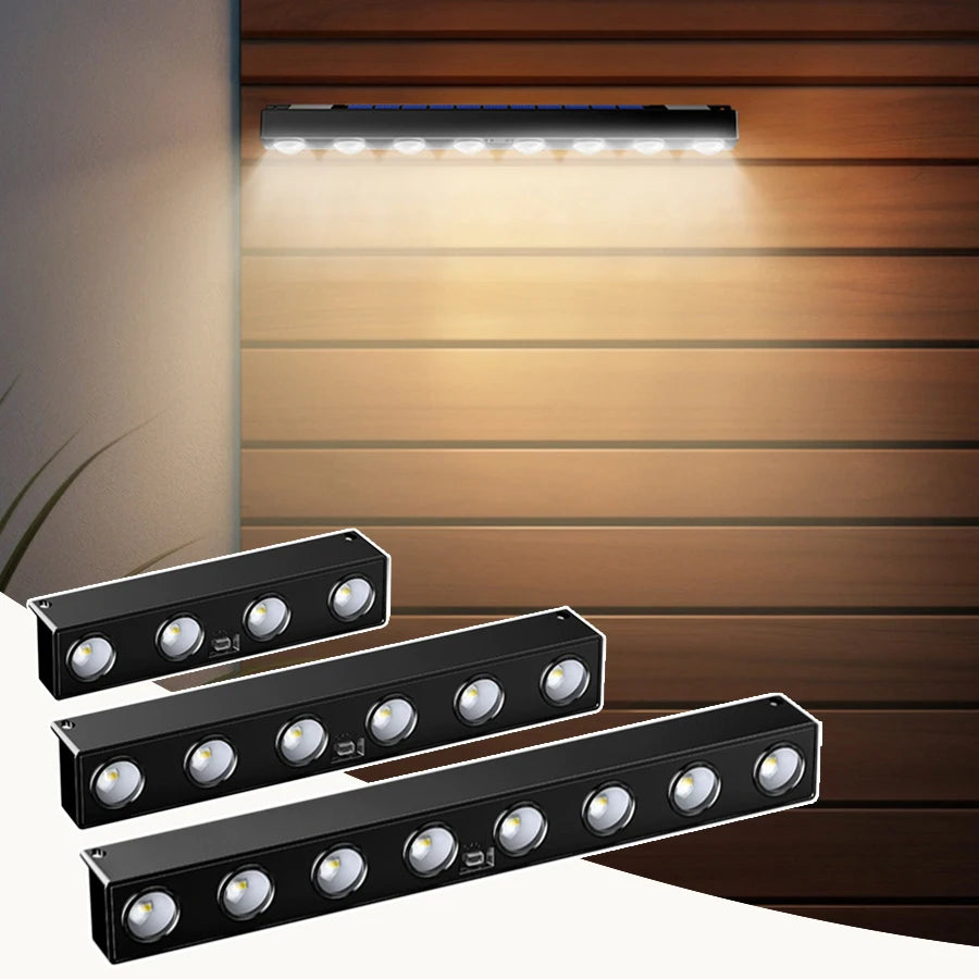 4/6/8LED Solar Wall Light Outdoor Waterproof Garden Decor Balcony Staircase Fence Home Atmosphere Lighting Solar Powered Lamp