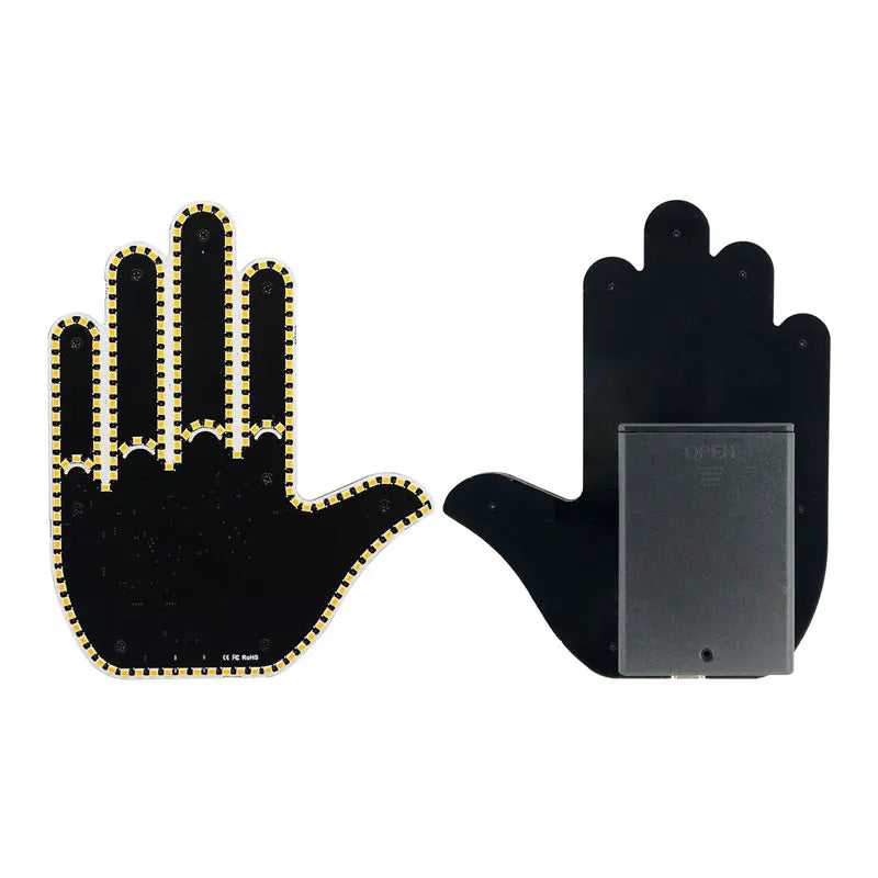 Car Finger Light With Remote Control Cool Funny Remote Control Led Lighting Road Rage Middle Finger Gesture Palm Light Accessory