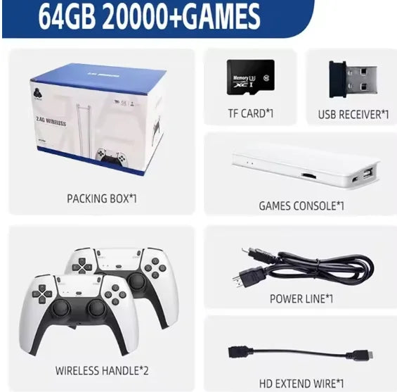NEW M15 4K HD Retro Game Console,2.4G Wireless Controllers,20+ Simulators,GB2 DDR3 256MB,12 8G,40000 Games Retro Video Game Cons