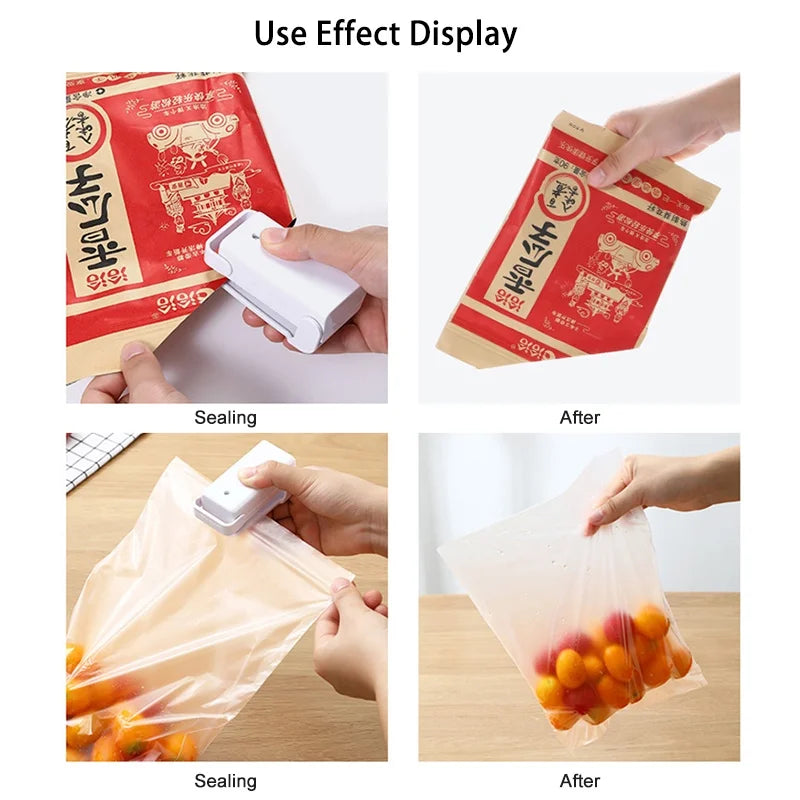 Seal your food bags easily with this mini heat bag seal machine—thermal plastic sealer perfect for keeping packages fresh and airtight!