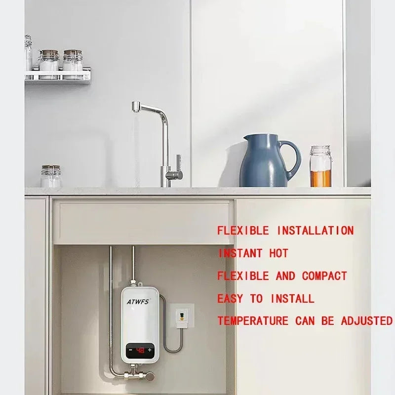 Enjoy quick and reliable hot water with this portable 220V 4600W instant water heater—perfect for bathroom showers and home kitchen heating!