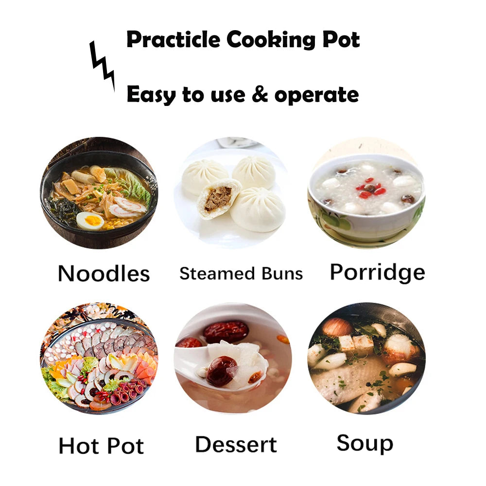Mini Multifunction Electric Cooker Home Hot Pot 1-2 People Heating Pan Cooking Pot Machine Eu Plug Rice Cooker Appliances