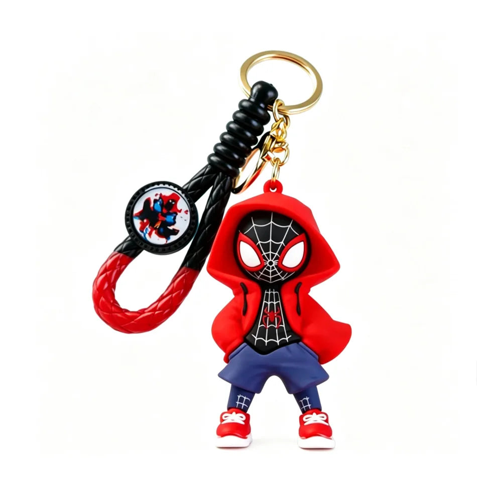 Marvel Spider-Man Silicone Key Ring, Cartoon Character Mini Figurine Keychain, Anime Merch Bag Accessories, Birthday & Holiday P
