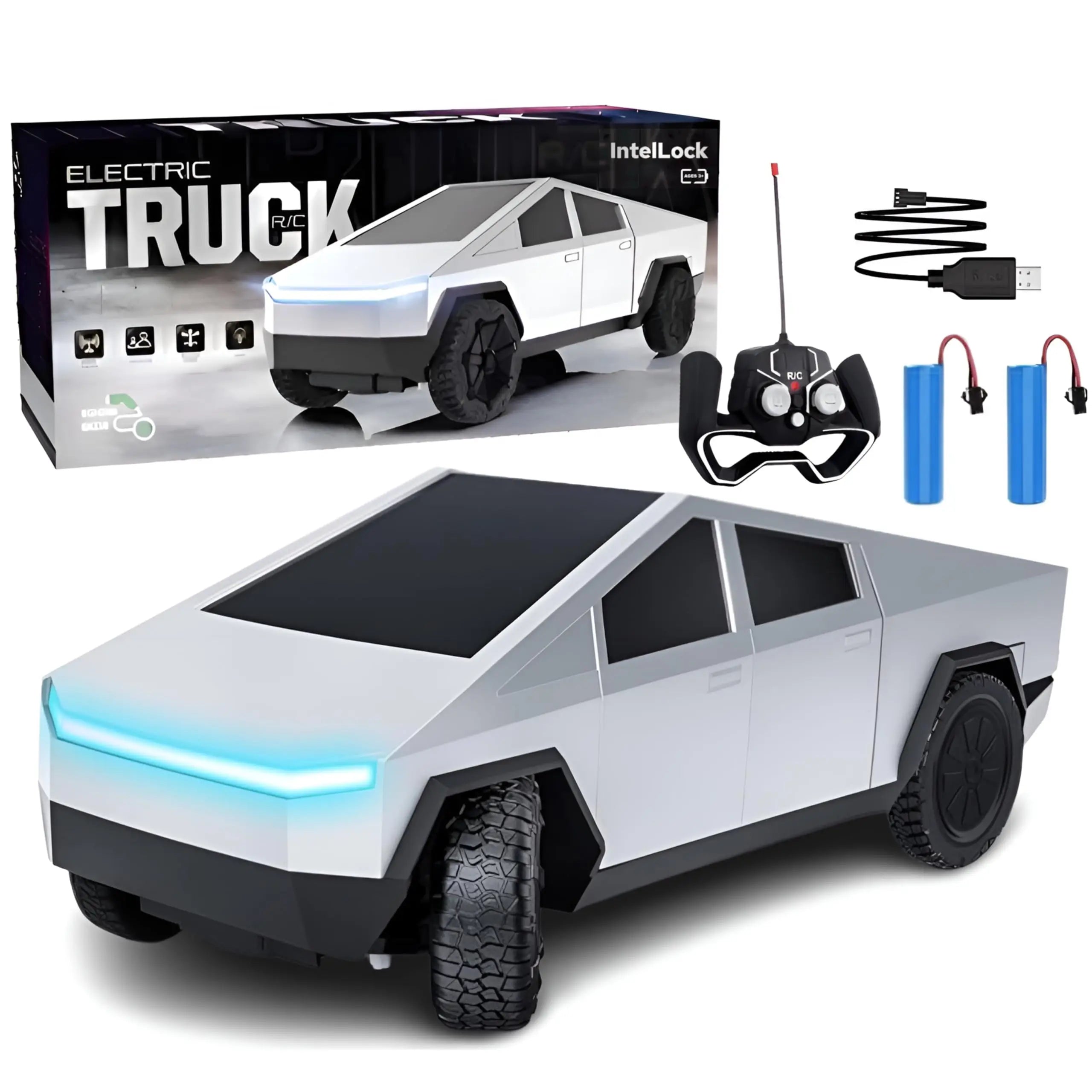 1:24 Pickup Remote Control Car, 4WD Off-Road RC Truck Toy,27MHz Wireless Remote Car with LED Lights,Birthday Gift for Boys Kids