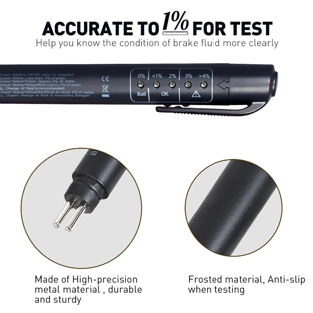 Auto Liquid Testing Brake Fluid Tester Pen for DOT3/DOT4 5 LED Indicator Display Brake Oil Analyze Quality Check Car Accessories