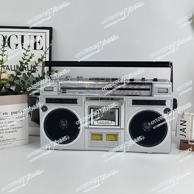 Retro Tape Recorder Dual Speaker Stereo Era Recorder Bluetooth Playback Radio