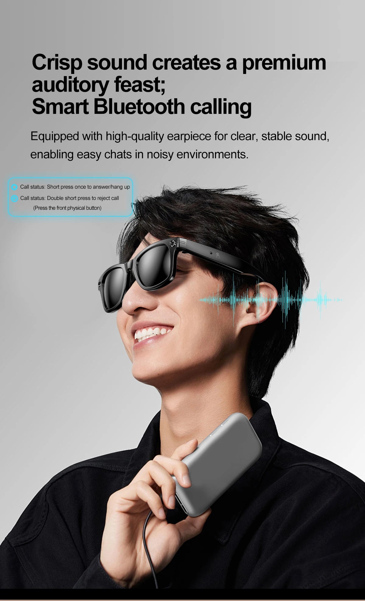 Smart Glasses With AI,Bluetooth Music Glasses With 140+ Translation,Anti-Blue Light Lenses,Camera Glasses For Travel Meeting
