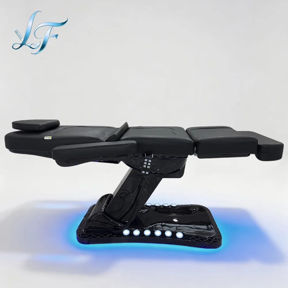 Black Electric 3 Motor Aesthetic Reclining Examination Tattoo Chair Spa Massage Table Cosmetic Facial Beauty Bed Professional
