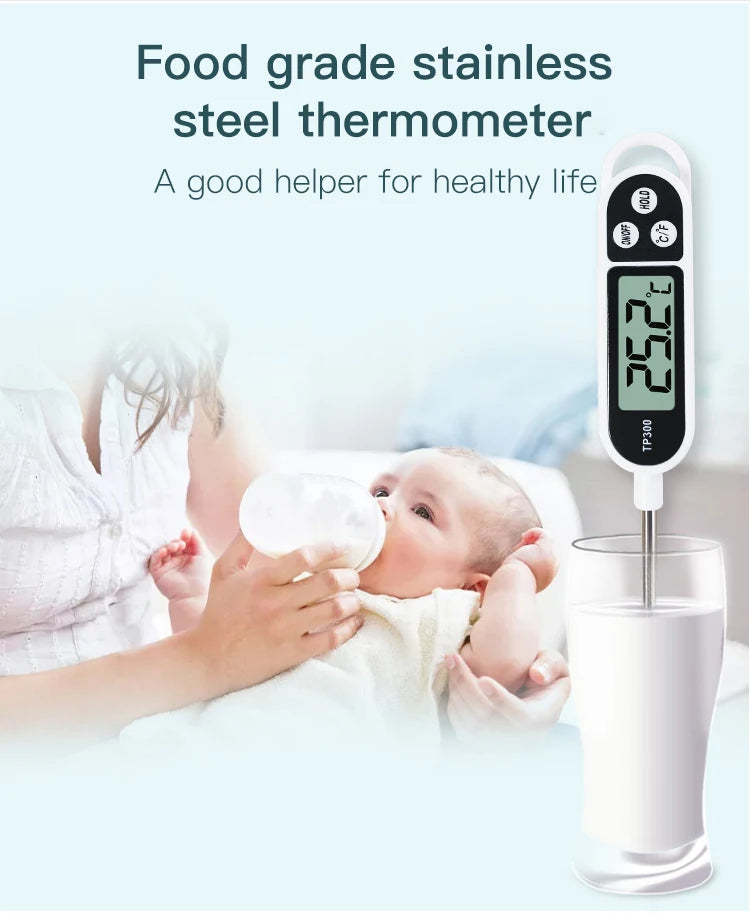 Food Thermometer Digital Meat Cooking Thermometer Instant Read Long Probe Auto Off LCD Screen Kitchen