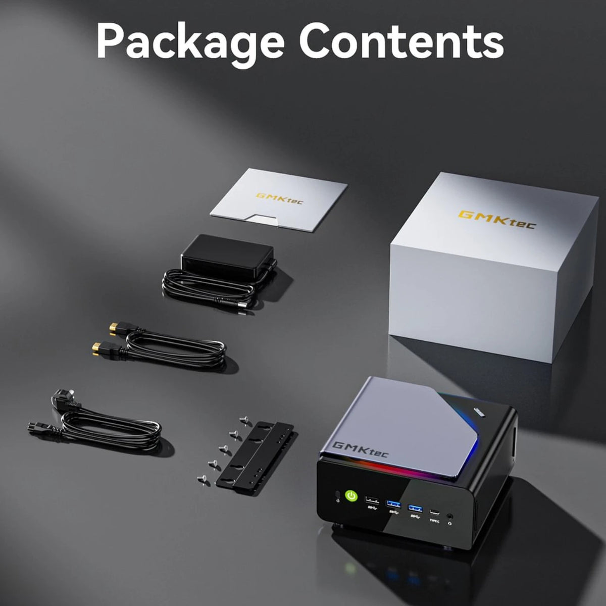 GMKtec K12 Gaming Mini PC AMD Ryzen 7 H 255(Upgraded 8745HS) Desktop Mini Computers Radeon 780M WiFi 6E/BT5.2, USB-C,  Barebone