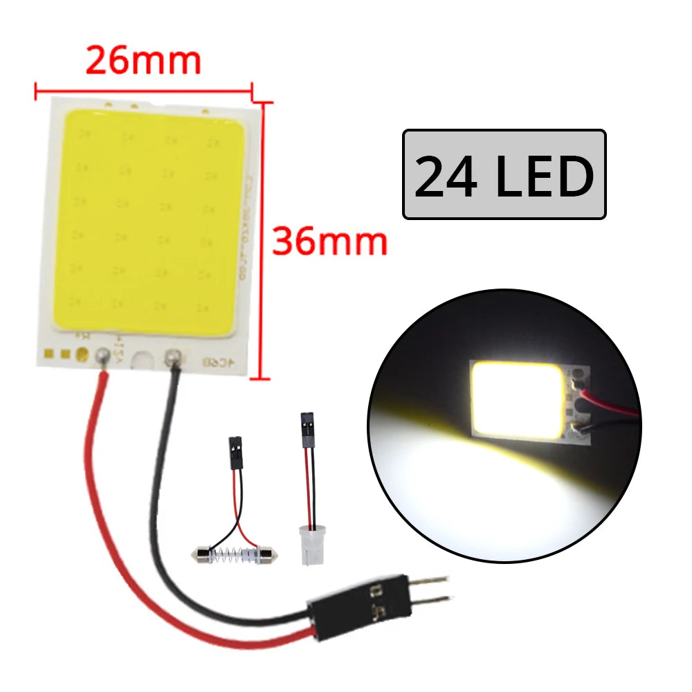 4x Cob 18SMD 24SMD 36SMD 48SMD White T10 W5w Car Led Clearance License Panel Lamp Auto Interior Reading Bulb Trunk Festoon Light