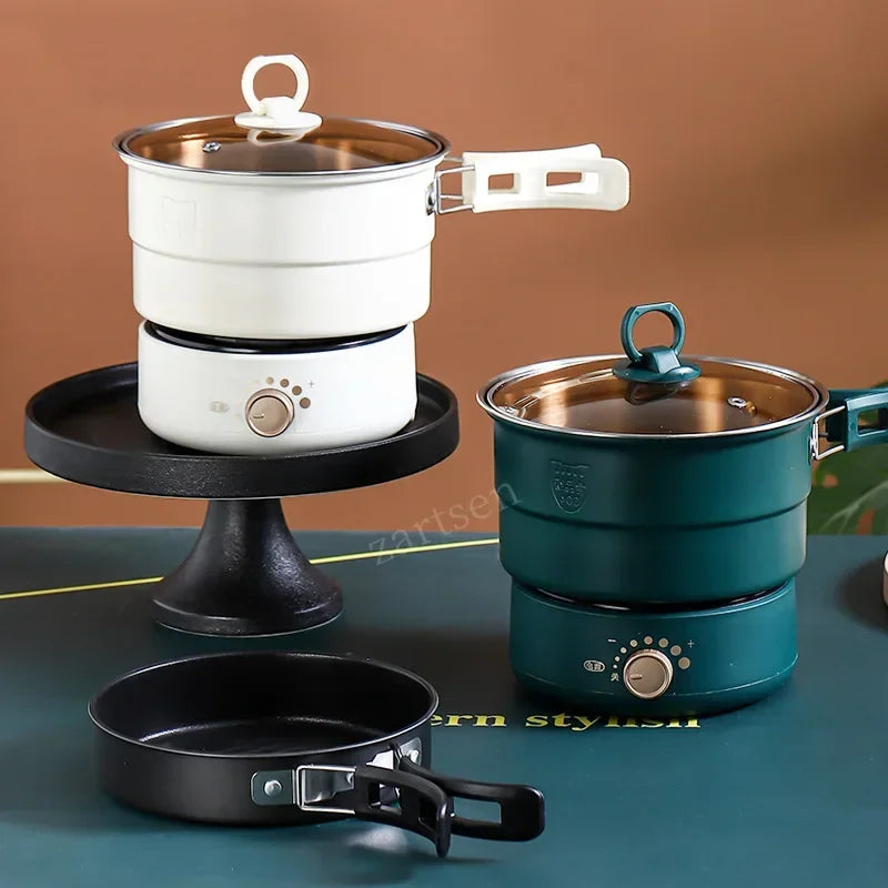 Electric Split Cooking Pot Foldable Multicooker Frying Pan Hotpot Steamer Rice Cooker Soup Maker Water Boiler Travel