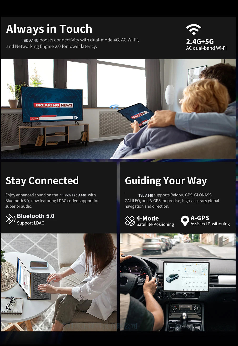 2025 Newest Android 14 Tablet 14.1 inch T616 Octa-Core Tablets with 16GB RAM+512GB ROM 12000mAh Large Battery BT5.0 5G WiFi GPS
