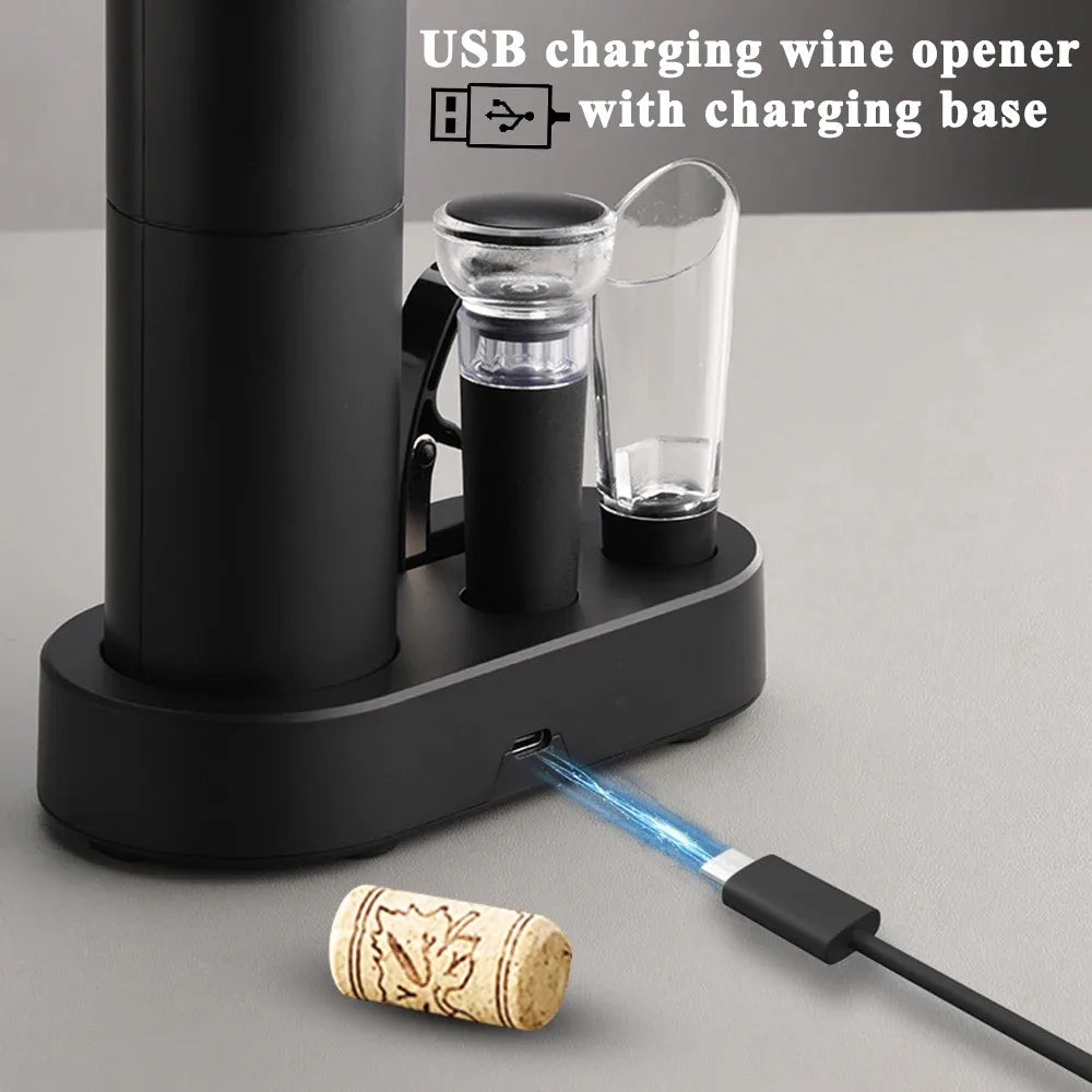 Pop open your favorite bottle effortlessly with this electric wine bottle opener—stylish, quick, and hassle-free!