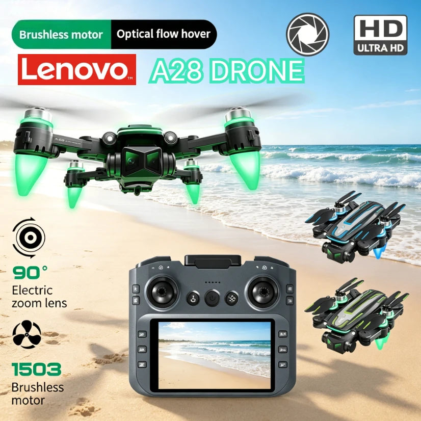 Lenovo A28 Drone Foldable GPS 4K Dual Camera 5G FPV Obstacle Avoidance Optical Flow One Key Takeoff RC Drone