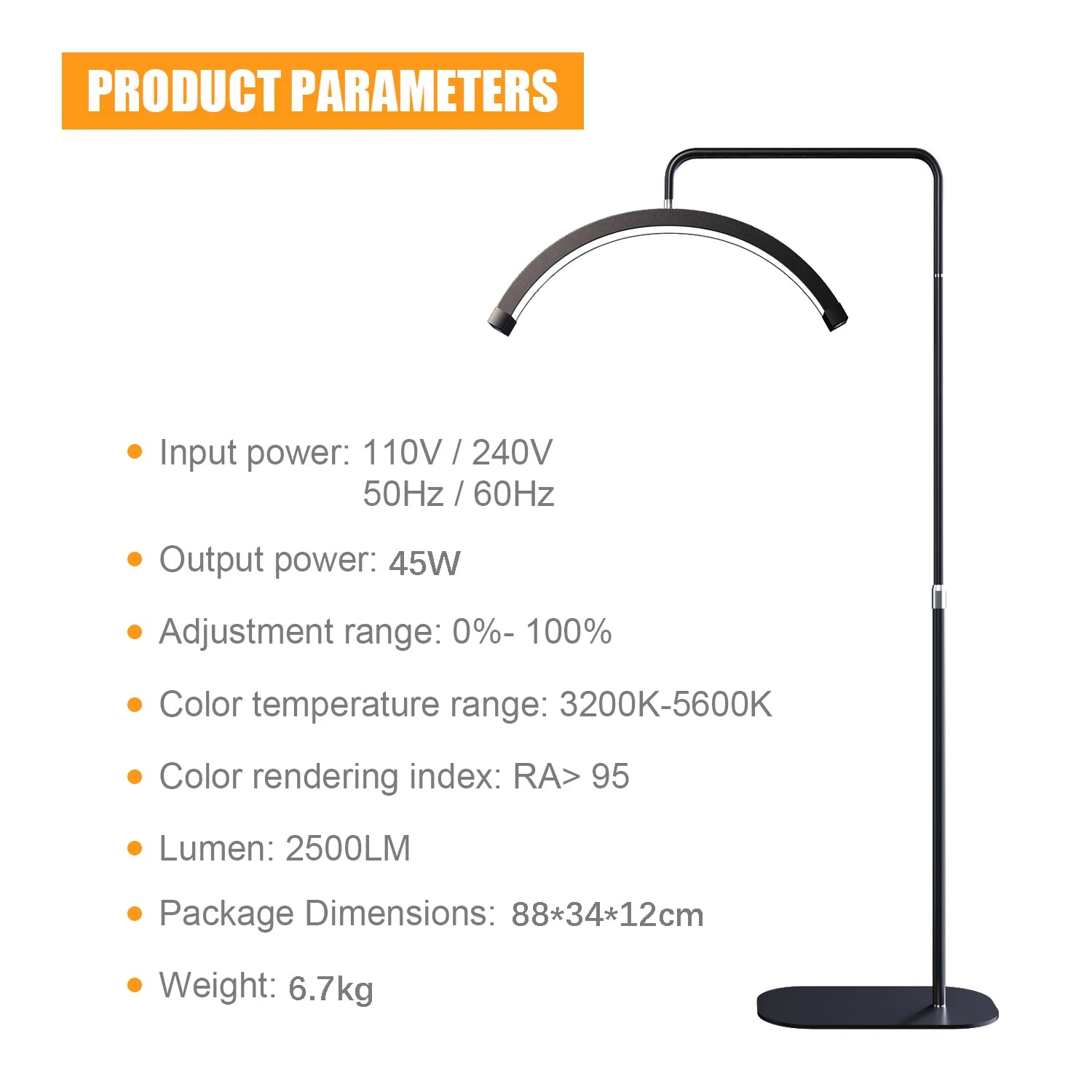 Fosoto Fashion Arc Photography Lamp LED Half-Moon Shaped Light Led Video Lash Light With For Beauty Eyelash Tattoo Makeup