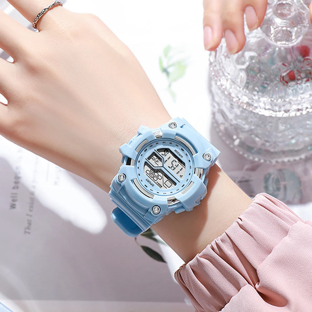 Fashion Kids Watches Multifunctional Electronic Wristwatch for Boys and Girls Student Waterproof Luminous Alarm-clock Calendar