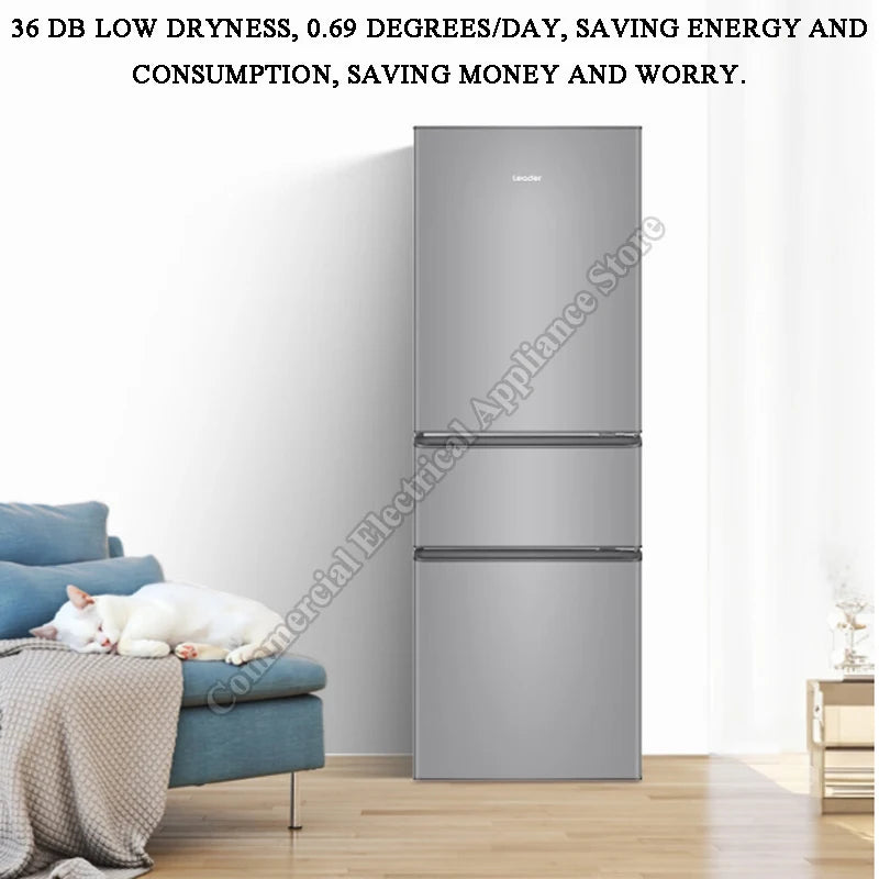 Refrigerator Household Three Doors 206 Liters Energy-Saving Fresh-Keeping Freezer