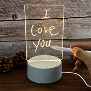 Brighten your space with this transparent LED night light—USB-powered luminous acrylic design doubles as an erasable message board and calendar, perfect for your desk or décor!