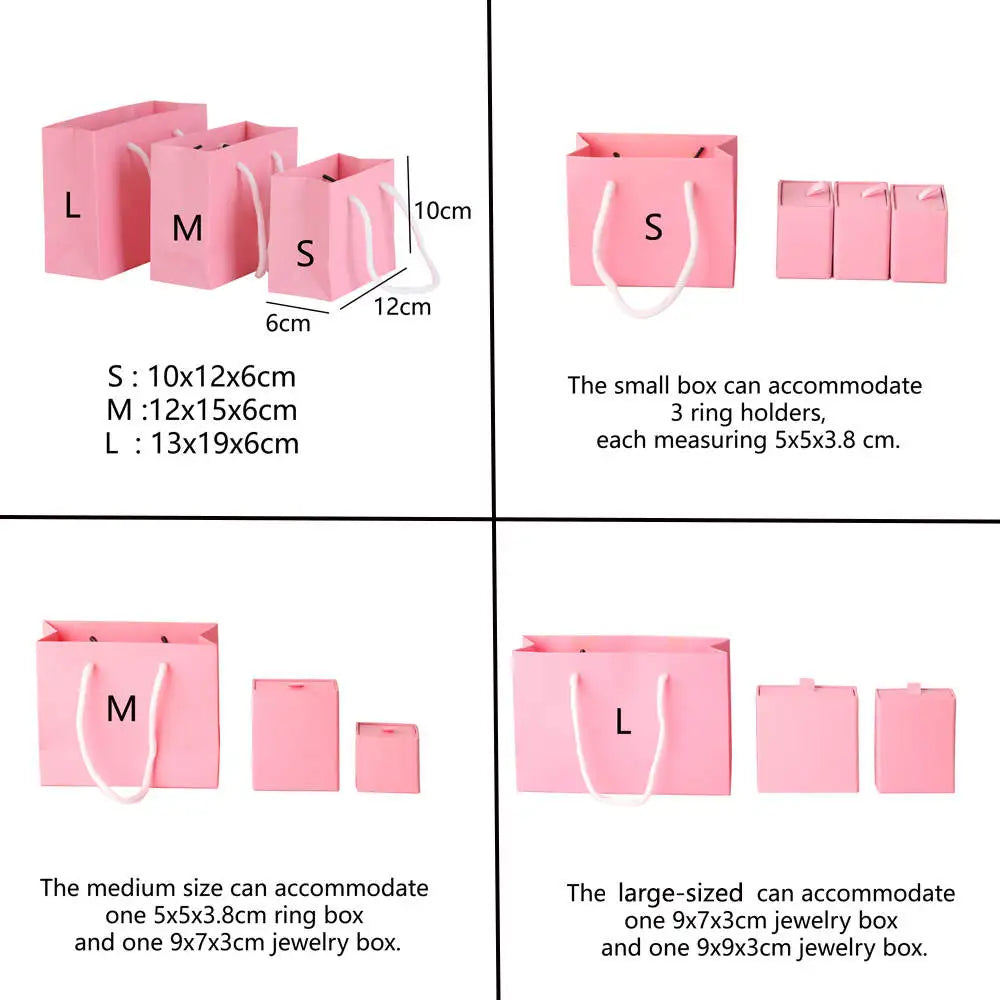 5/10PCS Black White Pink Color Small Kraft Gift Bags With Rope Handles for Party Gift Wrapping Favor Bag Paper Packing Gift Bags