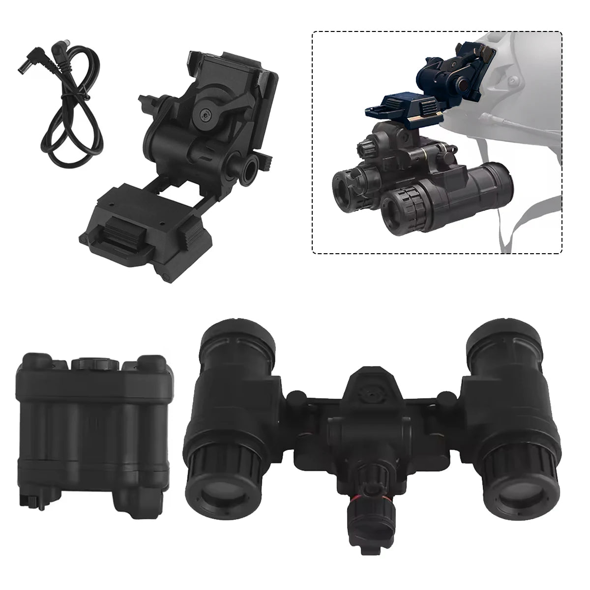 Tactical AN/PVS31 Night Vision Goggles Dual-Tube Binocular NVG Dummy Props Helmet No Function Model with L4G24 Helmet Mount