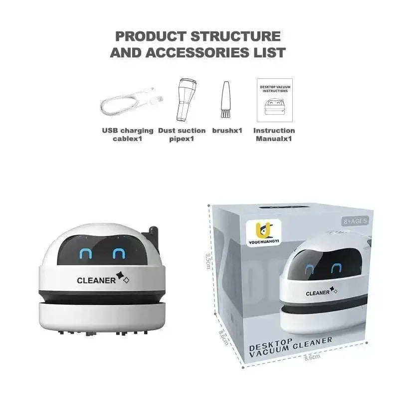 Table Vacuum Cleaner Mini Desktop Dust Vacuum With Detachable Nozzle USB Rechargeable Wireless Car Vacuum Cleaner Cleaning Tools