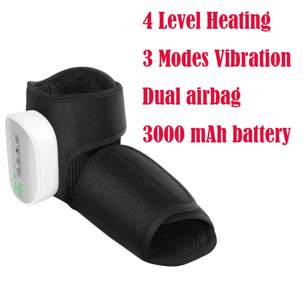 Electric Ankle Foot Massager Vibration Hot Compress Smart Air Pressure Multifunctional Brace Support Relaxation