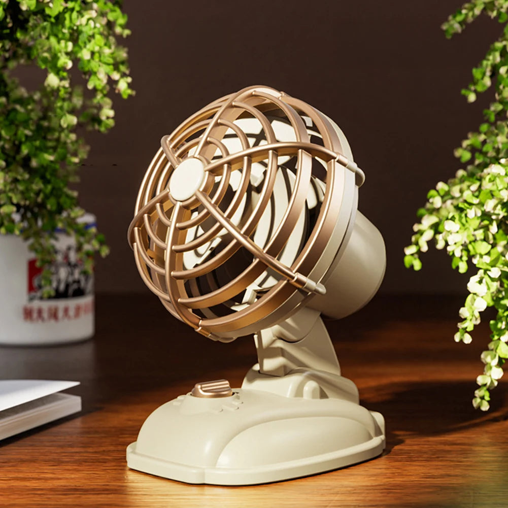 1Pc Retro USB Charging Handheld Fan Silent Mini Fan Summer Portable Outdoor Travel Office Mini Fan Ultra Quiet Folding Mini Fan