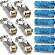 Rope Tying Tool And Tensioner with Roller Tensioner, Heavy-Duty Retractable Buckle with Accessory Rope, Suitable for Camping