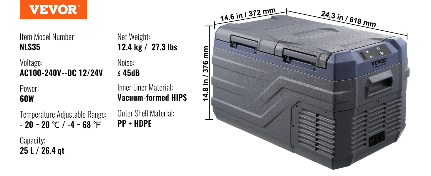 SucceBuy 8L to 75L Car Refrigerator Fridge Portable Icebox Single&Dual Zone w/Blue Tooth Temp Adjustable for Outdoor Camping RV