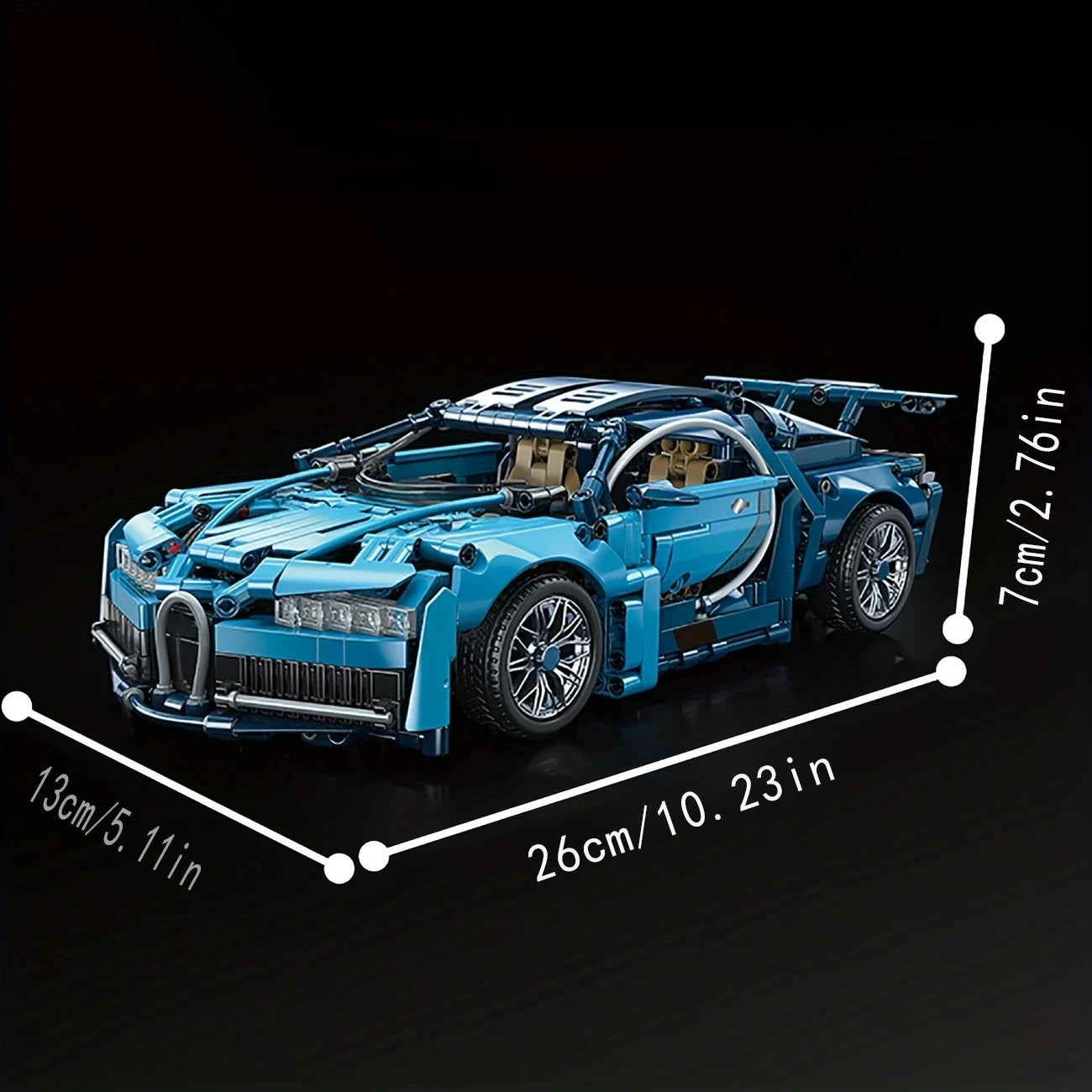 1690 Pieces, Blue Racing Building Block Toys, Abs Materials, Manual Toy Building Blocks Assembly, Home Furnishings, Office Desk Decoration