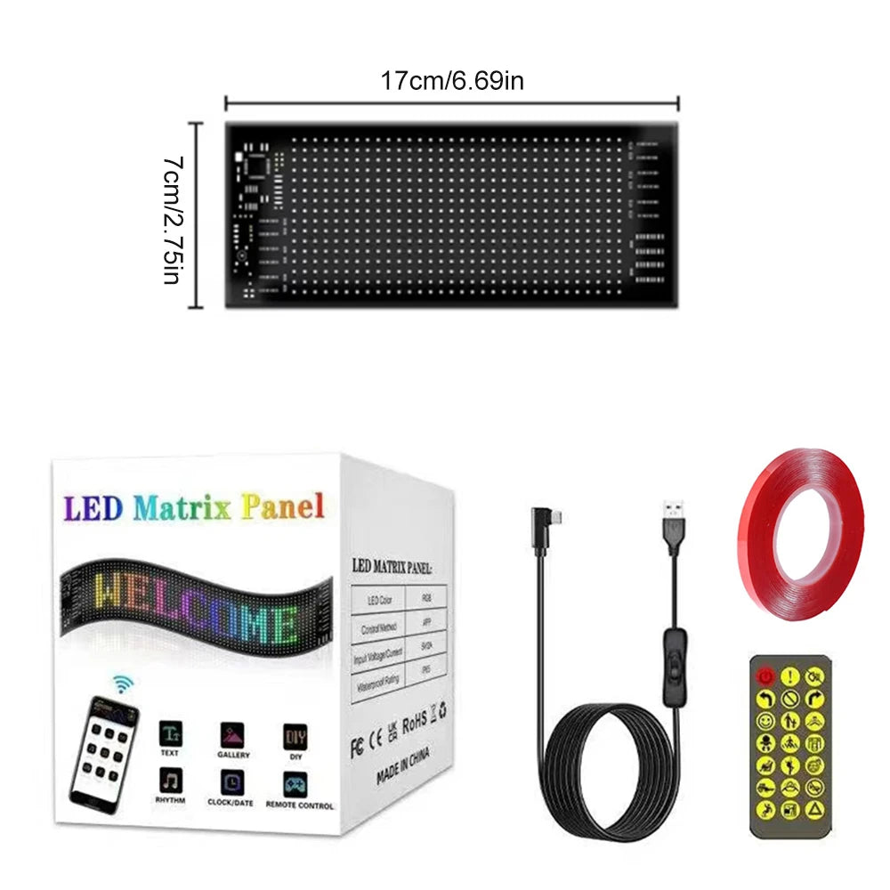 LED Matrix Pixel Panel Truck Eye Bluetooth APP Matrix Pixel Panel Night Light DIY Programmable Flexible For Car Store Hotel Bar
