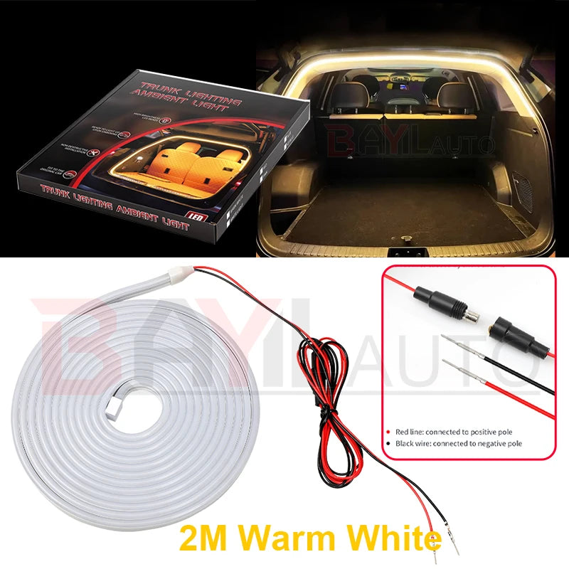 Universal Automatic Led Trunk Light Automatic Sensor Car Trunk Light Strip with Dynamic Flowing Illumination for Fit Easy