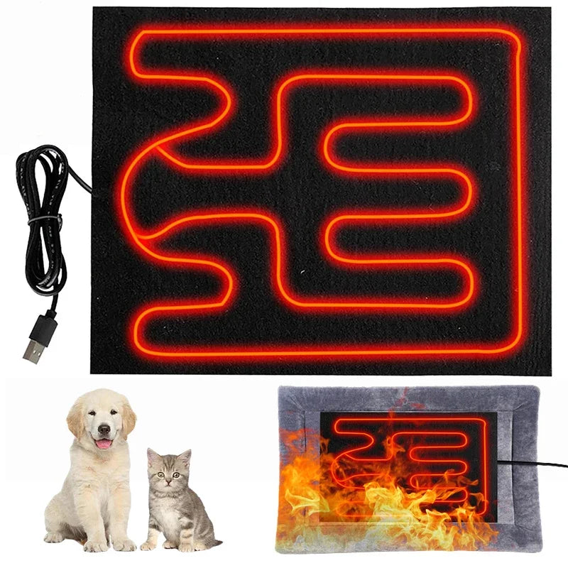 USB Heating Pad Electric Heating Film Hand Warmer Seat Heating Cushion Warmer Waterproof Pet Reptile Animal Heater Mat