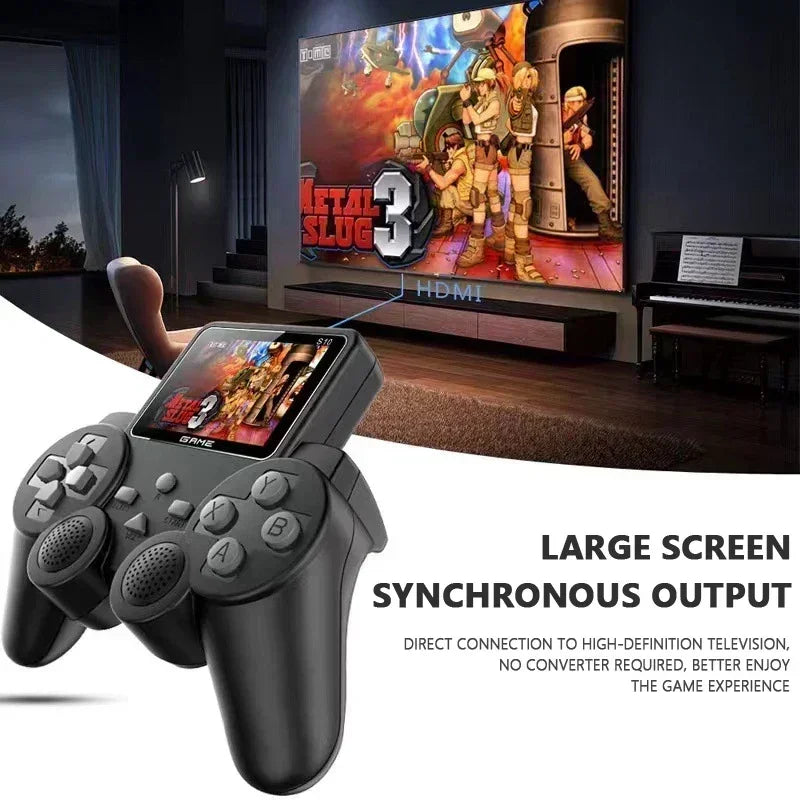 S10 Portable Retro Game Player - 520 Classic Games, 2-Player Mode, AV/TV Output, Mini Handheld Console for Kids