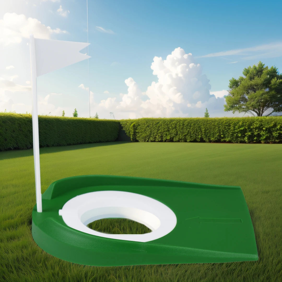 Golf Putting Cup with Flag, Portable Putting Practice Aid, Adjustable Indoor Outdoor Training Hole, Home Courtyard Golf Accessor