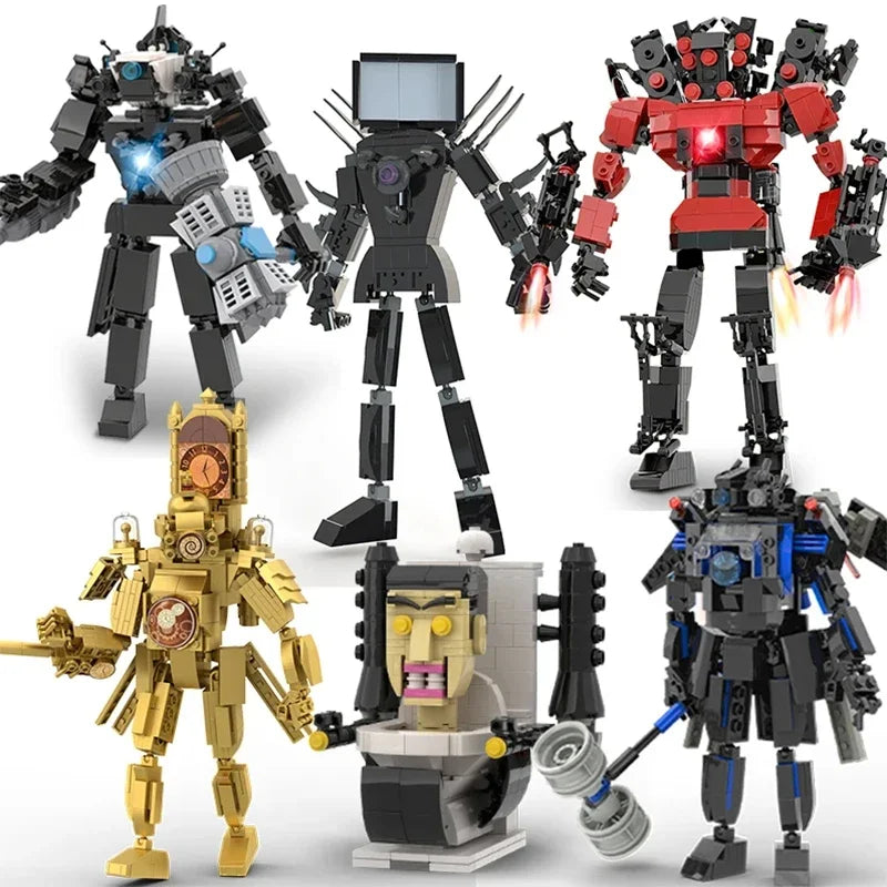 Moc Skibidi Toilet Action Figures Model Building Blocks Camerman Titan Speakerman Surveillance Man TVMan Boys Toys For Kids Gift