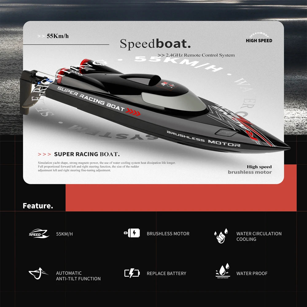 WLtoys WL916 WL912-A RC Boat 2.4Ghz 55KM/H 35KM/H High Speed Racing Watercraft Remote Control Speedboat Model Toys Birthday Gift