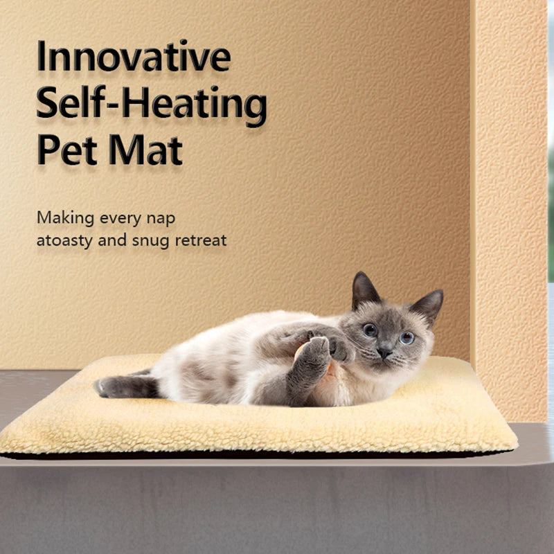 Pets Thermal Pad; Washable Self-Heating Cushion; Body Heat Reflective Warm Mat for Cats and Dogs