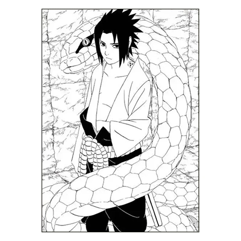 Naruto Decorative Painting Frameless Anime Cartoon Printing Uchiha Sasuke Poster Room Decoration Canvas Mural Holiday Gifts