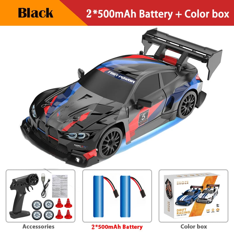 RC Drift Car 4WD Remote Control High Speed Racing Vehicle with LED Lights 2.4GHz Radio 4x4 Off-Road Truck Toy for Children Kids
