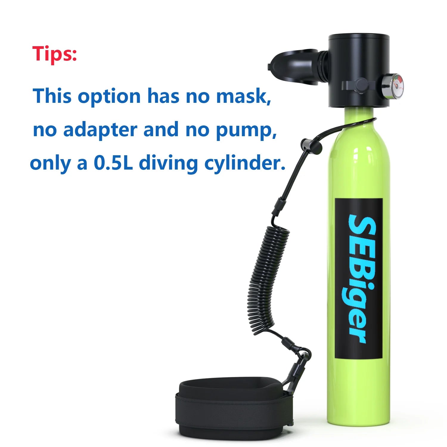 SEBIger 0.5L Diving diving tank Set and Full Face Mask for Beginner Swimmers,5-10 minutes underwater,Reusable,outdoor traveling