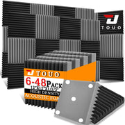 TOUO Sound-Absorbing Foam 6-48 Pcs Acoustic Foam Panels Wall Soundproofing Studio Acoustic Treatment Sound Absorbing Material
